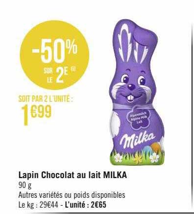 Lapin Chocolat Au Lait Milka
