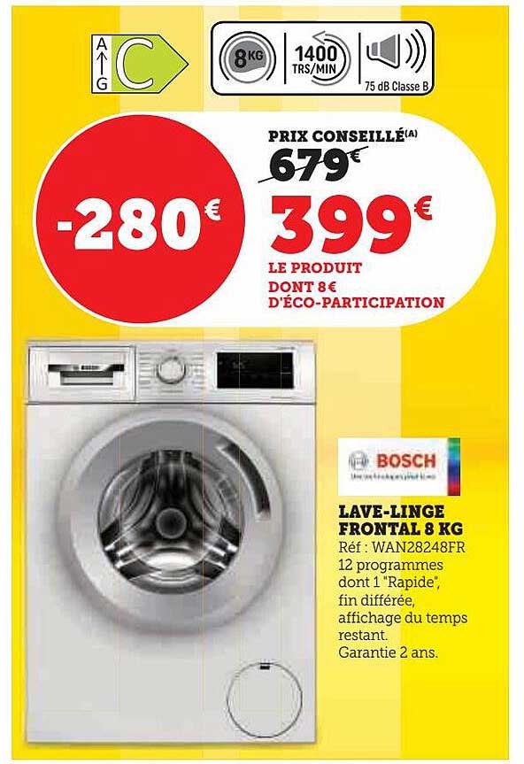 lave-linge frontal 8 kg bosch