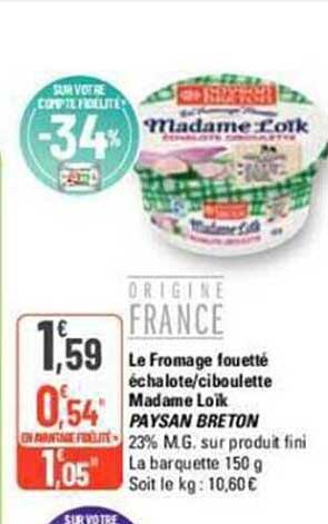 le fromage fouetté échalote-ciboulette madame loïk paysan breton