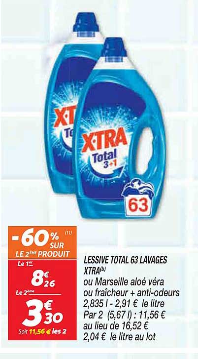 lessive total 63 lavages x-tra