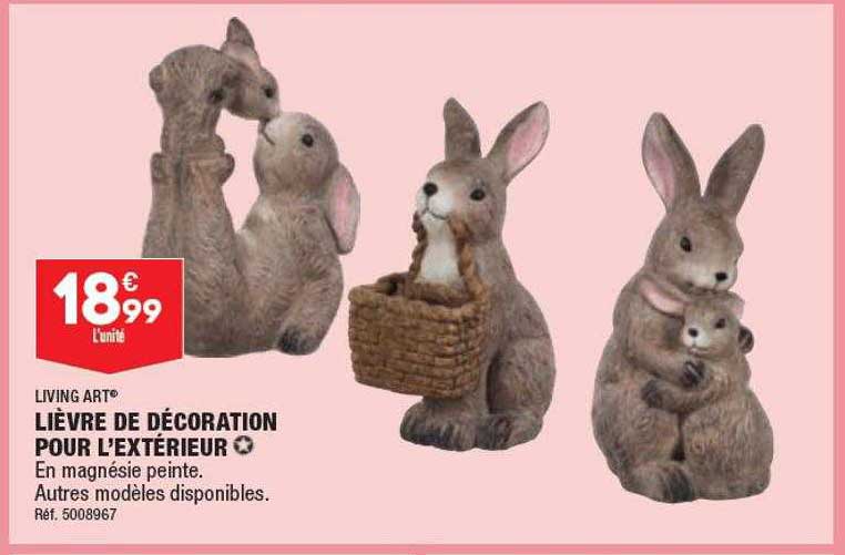 lièvre de décoration pour l'extérieur living art