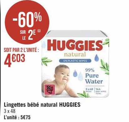 Lingettes Bébé Natural Huggies