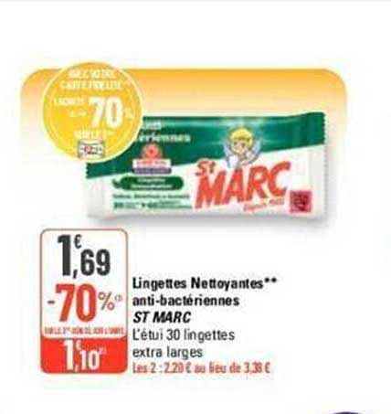 lingettes nettoyantes anti-bactériennes st marc