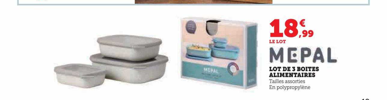 lot de 3 boîtes alimentaires