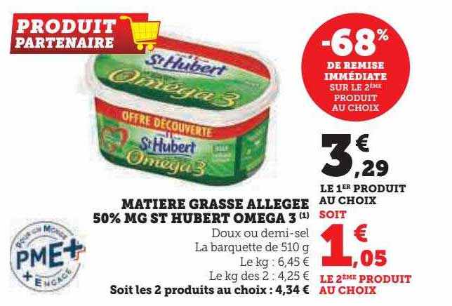 matière grasse allégée 50% mg st hubert oméga 3