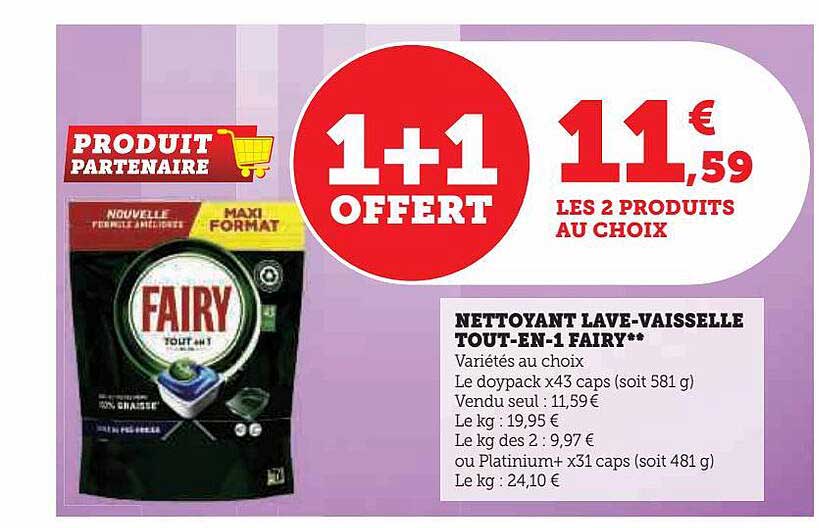 nettoyant lave-vaisselle tout-en-1 fairy