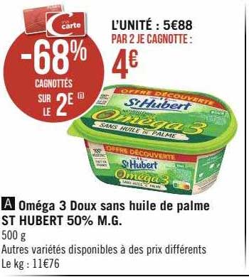 oméga 3 doux sans huile de palme st hubert 50% m.g.