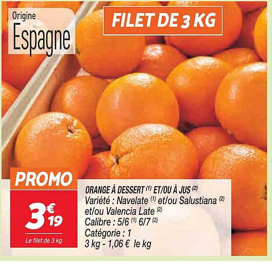 orange à dessert et-ou à jus
