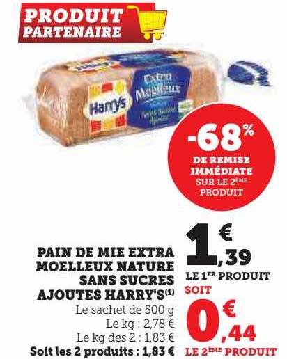 Pain De Mie Extra Moelleux Nature Sans Sucre Ajoutés Harry's