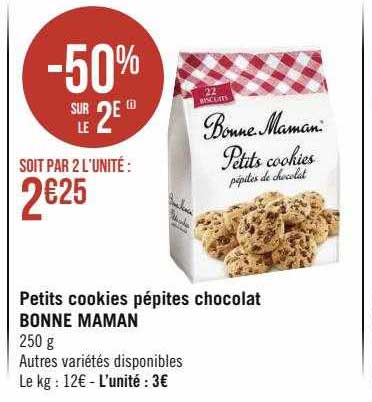 petits cookies pépites chocolat bonne maman