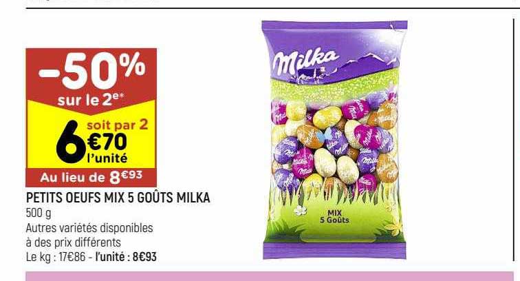 petits œufs mix 5 goûts milka