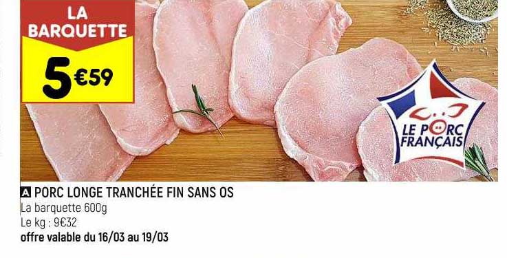 Porc Longe Tranchée Fin Sans Os