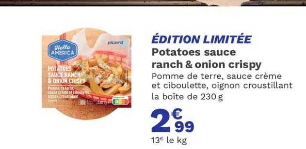 potatoes sauce ranch & onion crispy