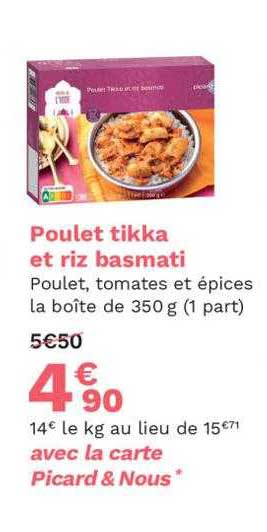 Poulet Tikka Et Riz Basmati