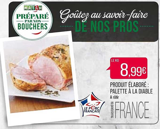 produit élaboré : palette à la diable