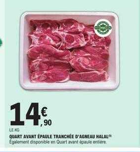 quart avant épaule tranchée d'agneau halal