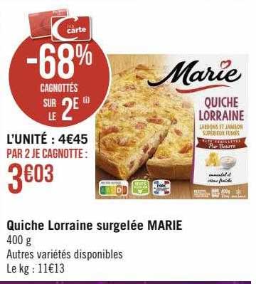 Quiche Lorraine Surgelée Marie