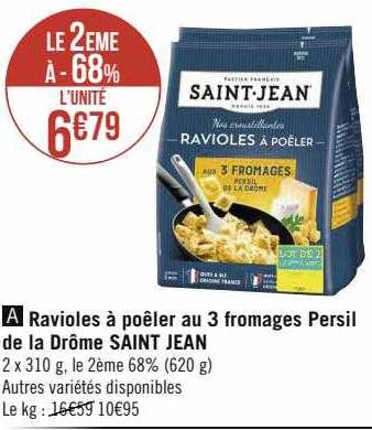 ravioles à poêler au 3 fromages persil de la drôme saint jean