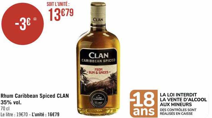 rhum caribbean spiced clan 35% vol.