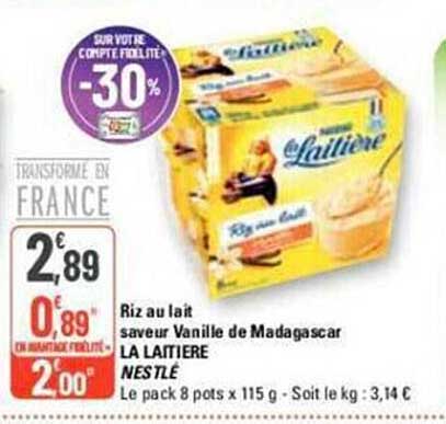 Riz Au Lait Saveur Vanille De Madagascar La Laitière Nestlé
