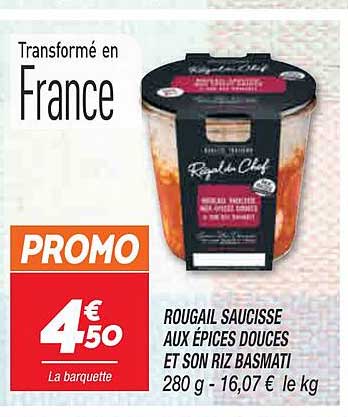 rougail saucisse aux épices douces et son riz basmati