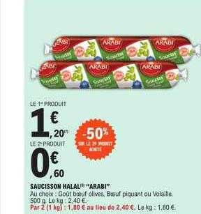 saucisson halal "arabi"
