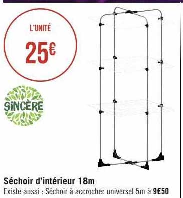 séchoir d'intérieur 18m sincère