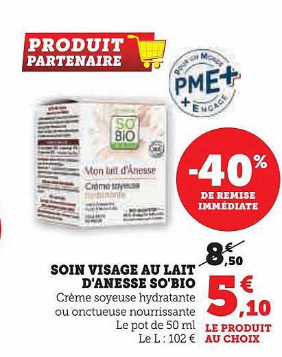 soin visage au lait d'anesse so'bio