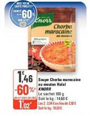 Soupe Chorba Marocaine Au Mouton Halal Knorr