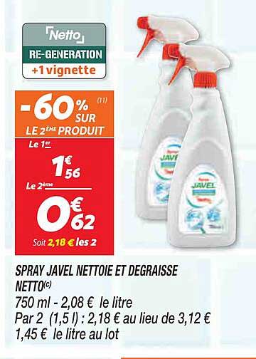 spray javel nettoie et dégraissé netto