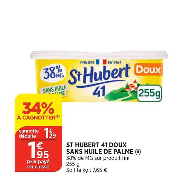 st hubert 41 doux sans huile de palme
