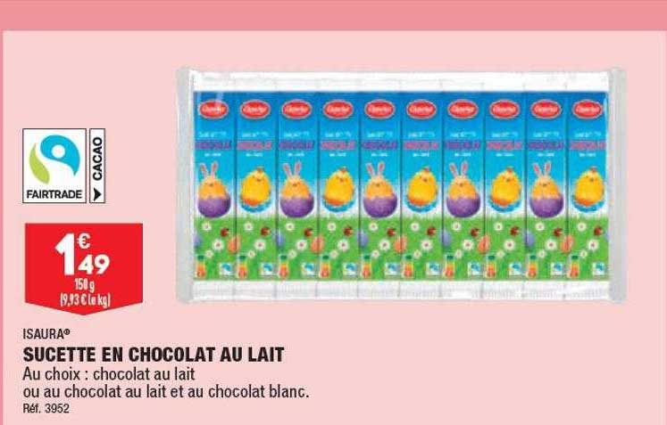 sucette en chocolat au lait isaura