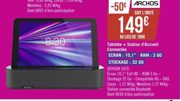 Tablette + Station D'accueil Connectée Archos