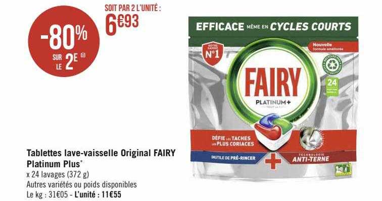 Tablettes Lave-vaisselle Original Fairy Platinum Plus