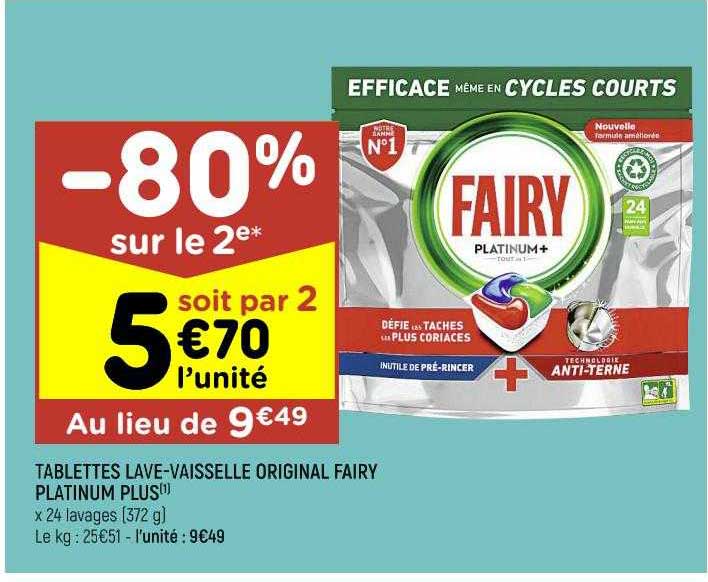 tablettes lave-vaisselle original fairy platinum plus