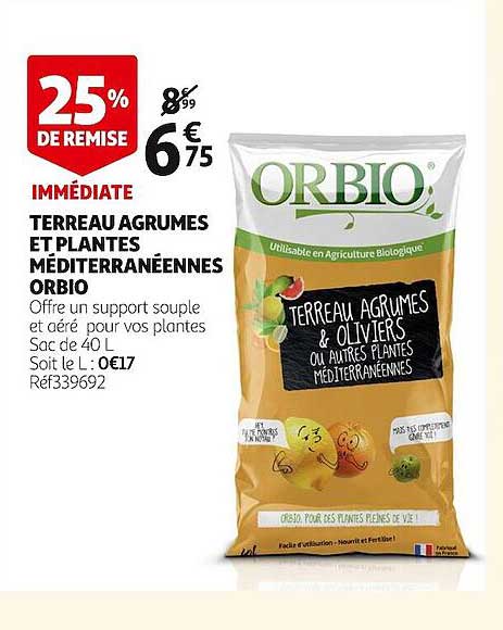 terreau agrumes et plantes méditerranéennes orbio