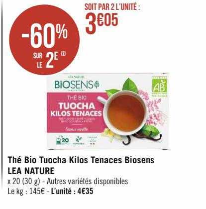 thé bio tuocha kilos tenaces biosens léa nature