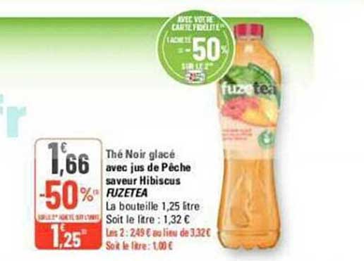 Thé Noir Glacé Avec Jus De Pêche Saveur Hibiscus Fuzetea