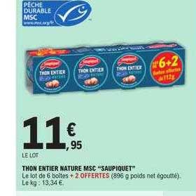 Thon Entier Nature Msc "saupiquet"