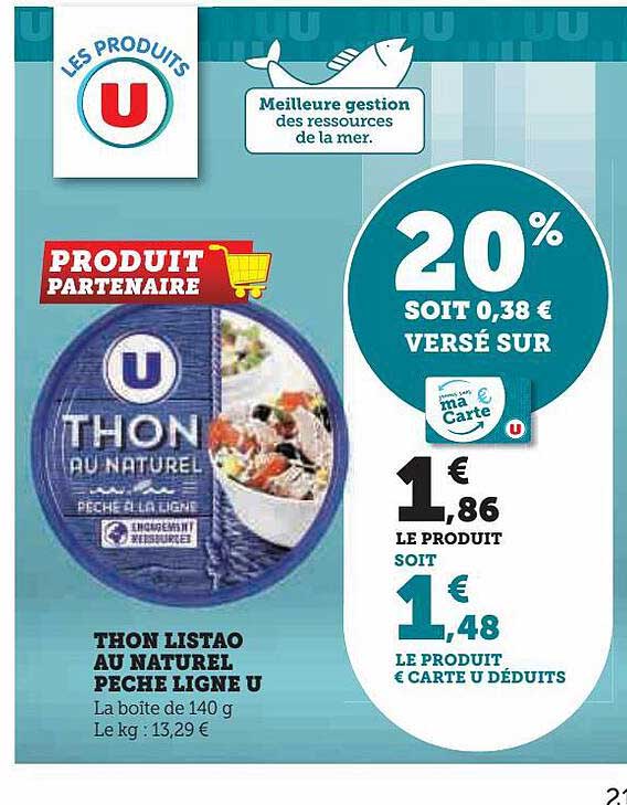 Thon Listao Au Naturel Pêche Ligne U