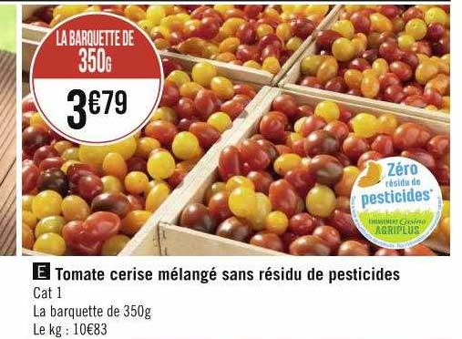 tomate cerise mélangé sans résidu de pesticides