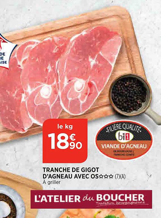 tranche de gigot d'agneau avec os***