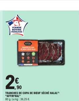 tranches de copa de bœuf séché halal "affin'hal"