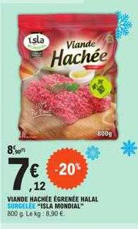 Viande Hachée égrenée Halal Surgelée "isla Mondial"