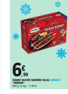 Viande Hachée Marinée Halal Surgelé "hünkar"