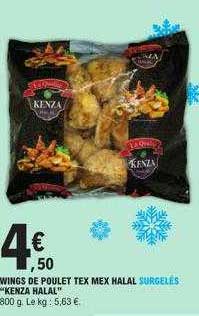 wings de poulet tex mex halal surgelés "kenza halal"