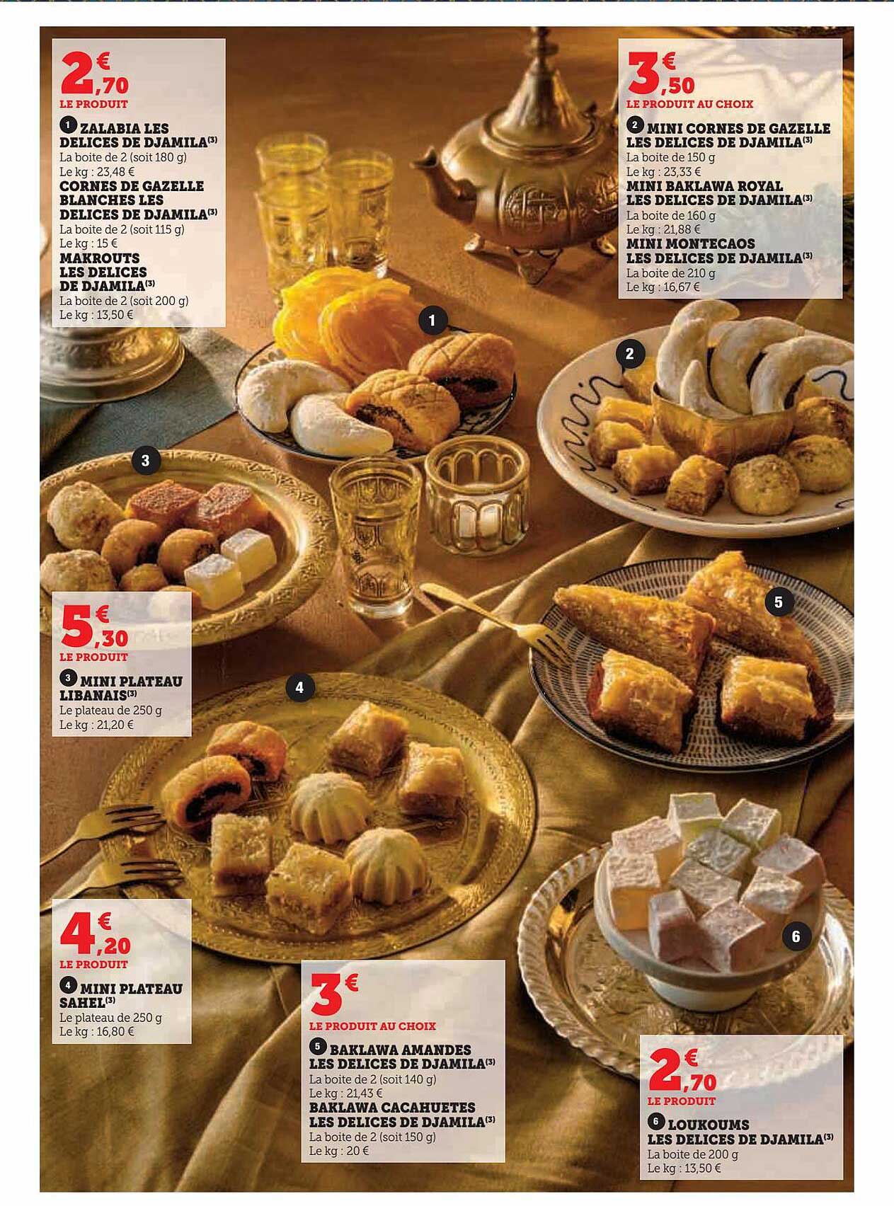 Zalabia Les Délices De Djamila, Cornes De Gazelle Blanches Les Délices De Djamila, Makrouts Les Délices De Djamila, Mini Plateau Libanais, Mini Plateau Sahel, Baklawa Amandes Les Délices De Djamila