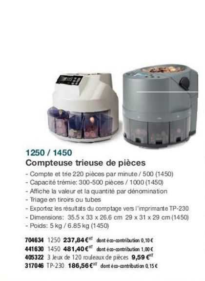 1250 / 1450 compteuse trieuse de pièces