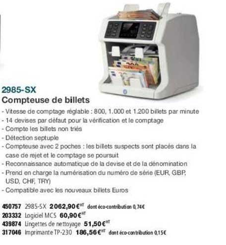 2985-sx compteuse de billets
