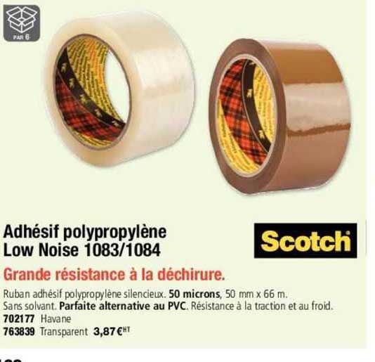 adhésif polypropylène low noise 1083/1084 scotch